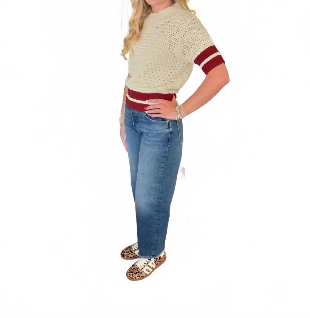 NEW KUT FROM THE KLOTH women's zyla ringer sleeve sweater in beige